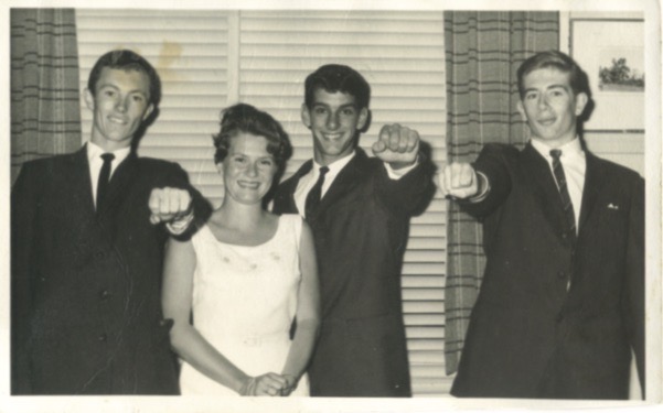 Andy, David (Ping) and Gordon at the Farewell Dance in 1963