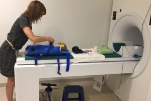 Clinician preparing baby