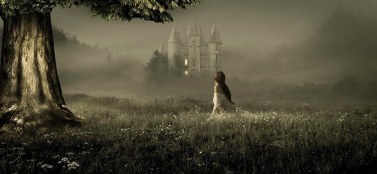 A fantasy princess and castle